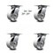 Service Caster 5 Inch Semi Steel Caster Set with Roller Bearings and Swivel Locks SCC SCC-35S520-SSR-BSL-4 - alternate 1